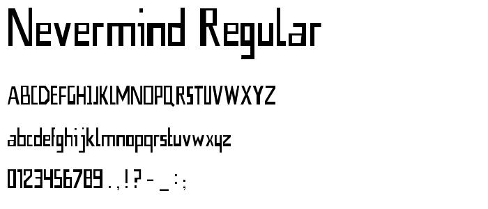 Nevermind Regular font